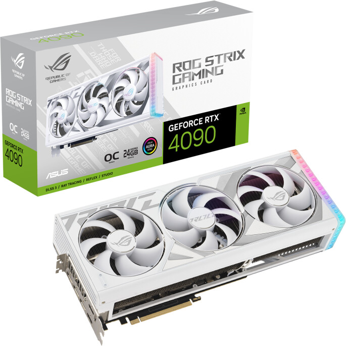 Kartelë grafike ASUS ROG Strix GeForce RTX 4090 White OC Edition, 24GB GDDR6X
