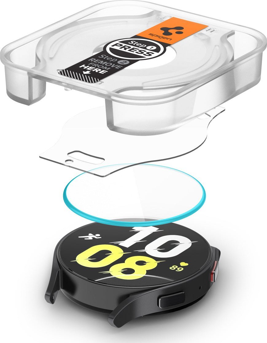 Xham mbrojtës Spigen Glass tR EZ Fit, 2 copë, për Samsung Galaxy Watch6 44mm, transparent
