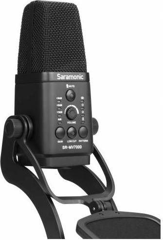 Mikrofon kondensator Saramonic SR-MV7000, USB dhe XLR, shumëdrejtimësh, i zi