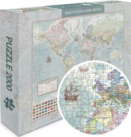 Puzzle No Name 2000, harta politike e botës, 2000 copë, shumëngjyrëshe