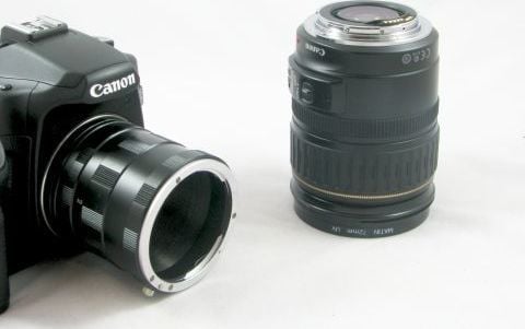 Set unazash extension makro për aparat Canon, bajonetë EF, metalik, i zi