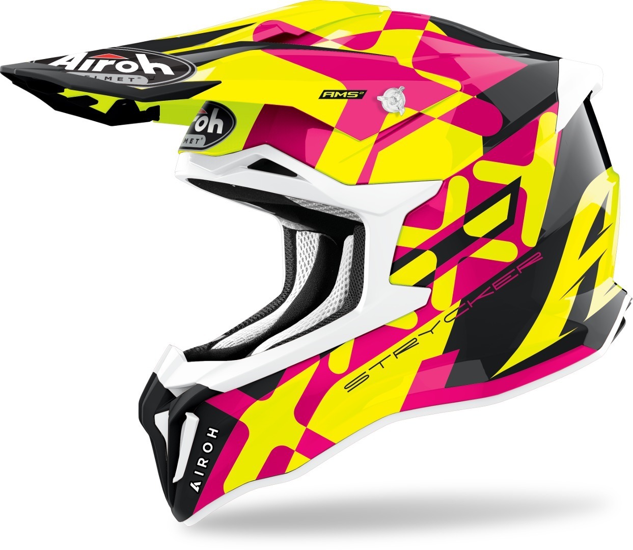 Helmeta motocross Airoh Strycker XXX Carbon, për të rritur, madhësia 2XL, rozë