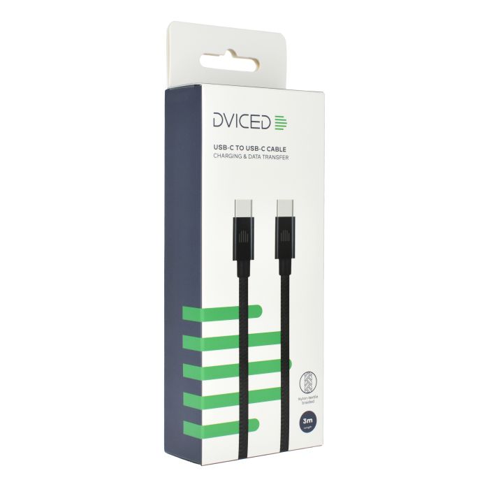 Dviced Cable USB-C To USB-C Nylon Textile 3M, Black