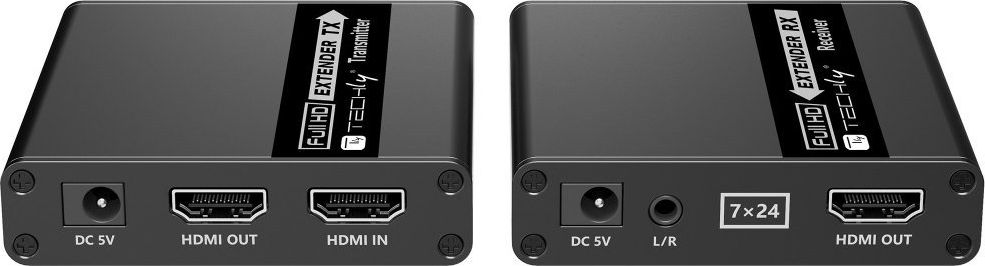 Zgjatues HDMI Techly Extender 1080p, Cat6/6a/7, deri 70m, i zi
