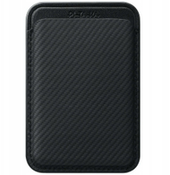Mbajtëse kartash Pitaka Magnetic Woven Wallet, MagSafe, fibrë karboni, e zezë gri