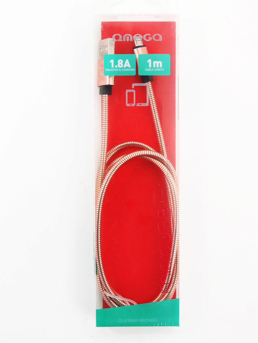 Kabëll metalik USB Omega MICRO-USB në USB 1.8A 1M