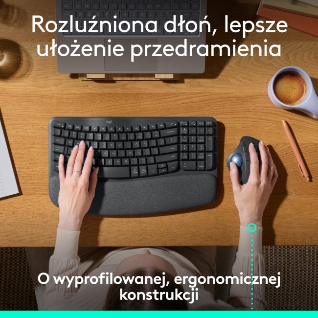 Maus wireless Logitech ERGO M575S, trackball, ergonomik, grafit