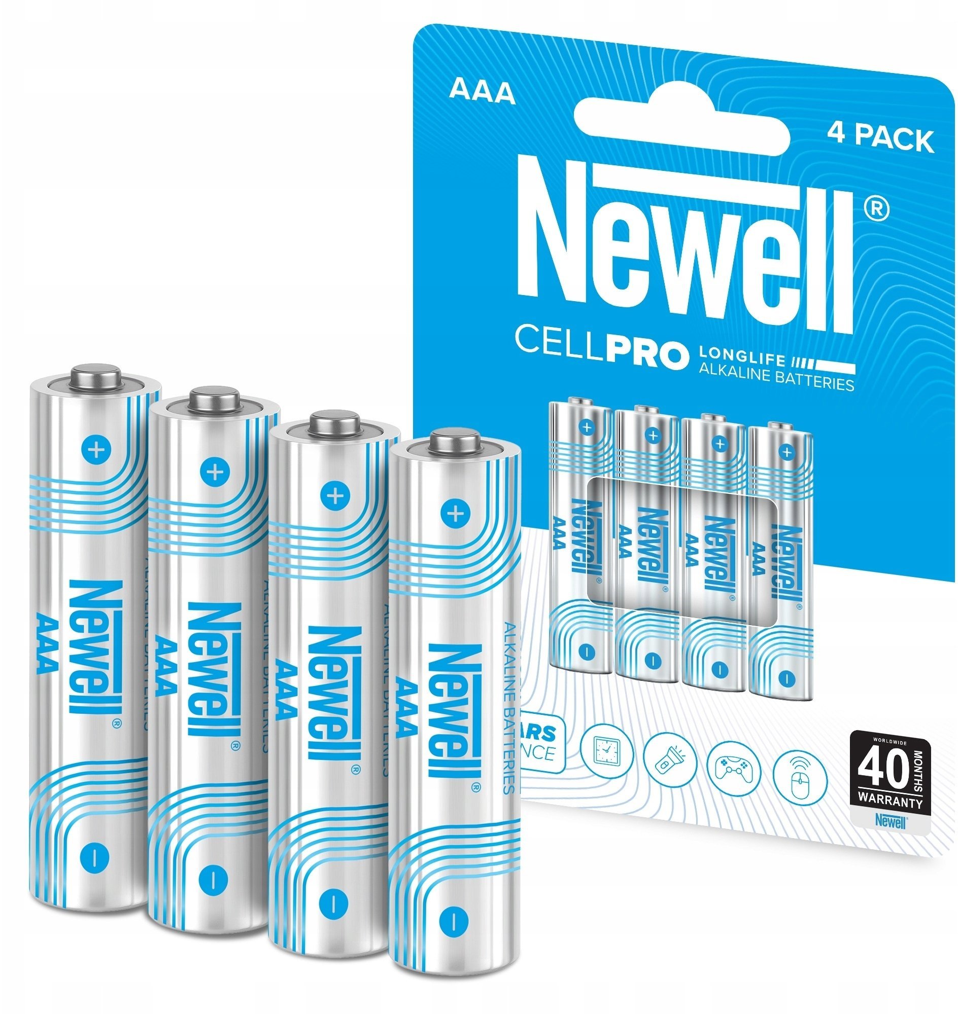 Bateri alkaline Newell CellPro AAA, 1.5V, paketim 4 copë