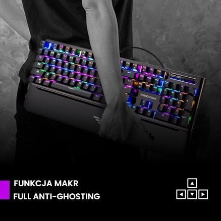 Set tastierë mekanike dhe mausi PREYON Long Claw Brown me Gateron Brown, 104 taste, RGB, me mouse pad Falcon Speed XL, i zi