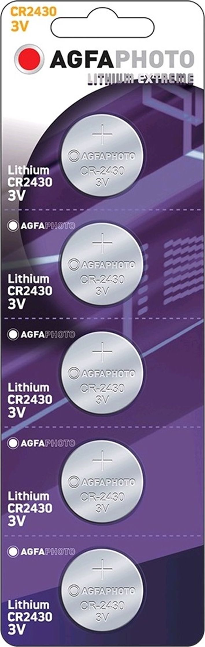 Bateri litium Agfa CR2430, 3V, paketim 5 copë