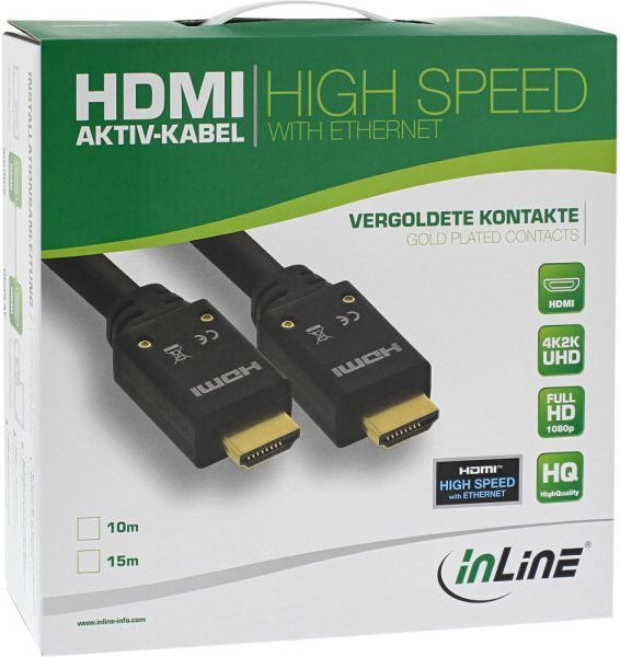Kabllo HDMI InLine(17510B), 10 m, e zezë
