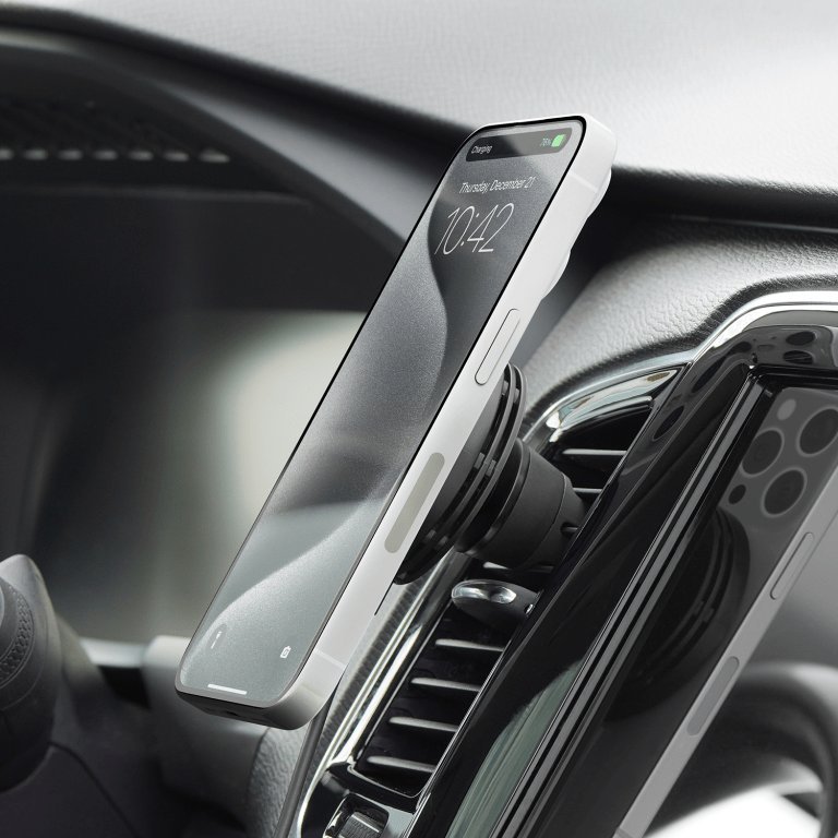 Mbajtës veture me karikues wireless Iottie Velox Qi2, 15W, MagSafe, i zi