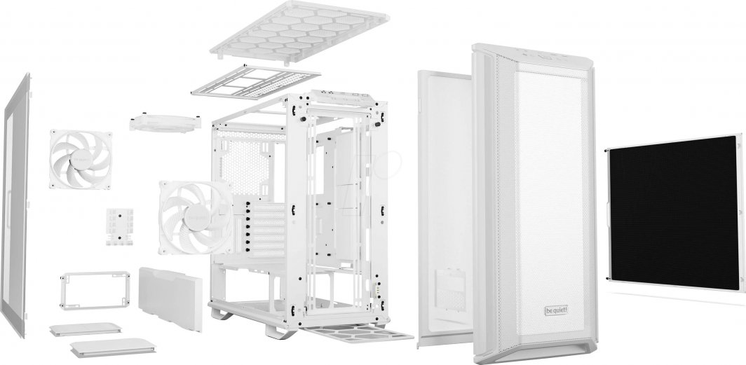 Куќиште за компјутер be quiet! Dark Base 701 ARGB, бело, Midi Tower