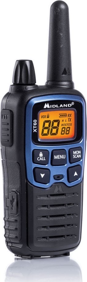 Radiolidhje walkie talkie Midland XT60, set 2 copë, 24 kanale, blu
