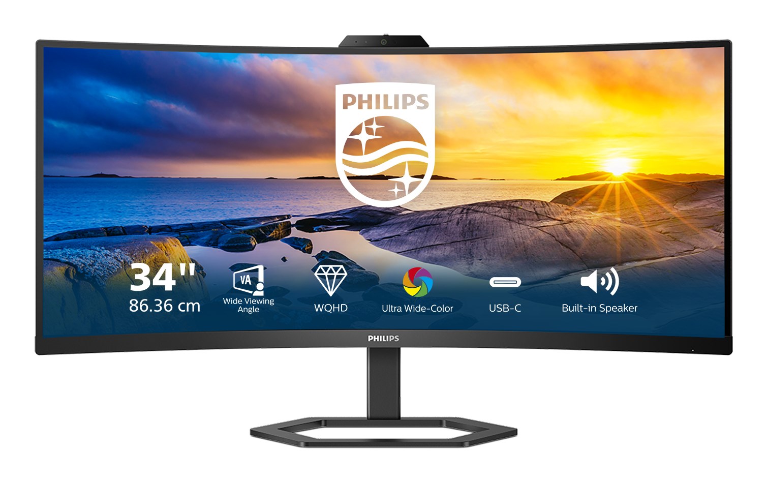 Monitor Philips 5000 series 34E1C5600HE/00, 34", 4K Ultra HD, 4ms, i zi