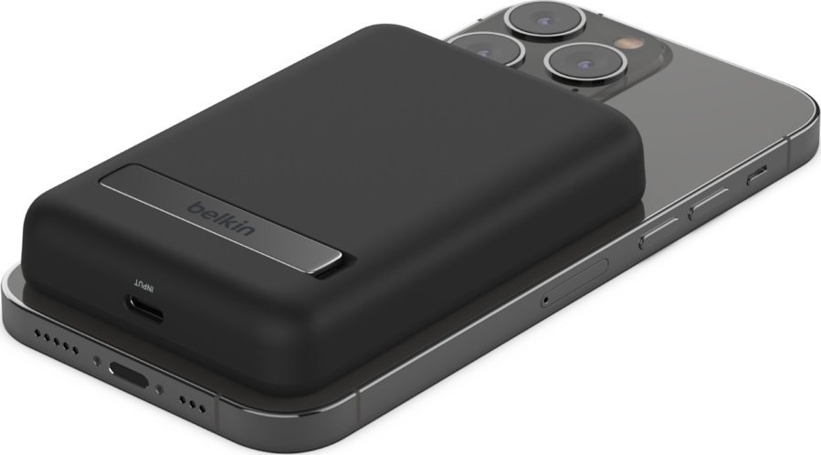 Надворешна батерија Белкин BPD004BTBK, 5000mAh, MagSafe, со држач, црна