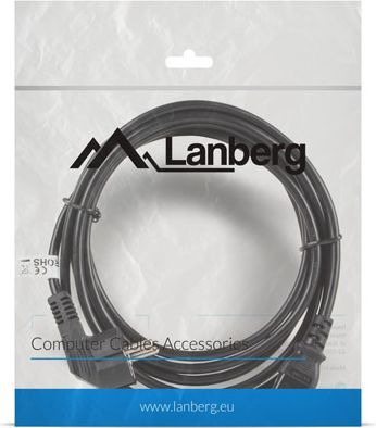 Kabllo Lanberg CEE 7/7 Power Cord - IEC 320 C13 (CA-C13C-11CC-0030-BK), 3m. e zezë
