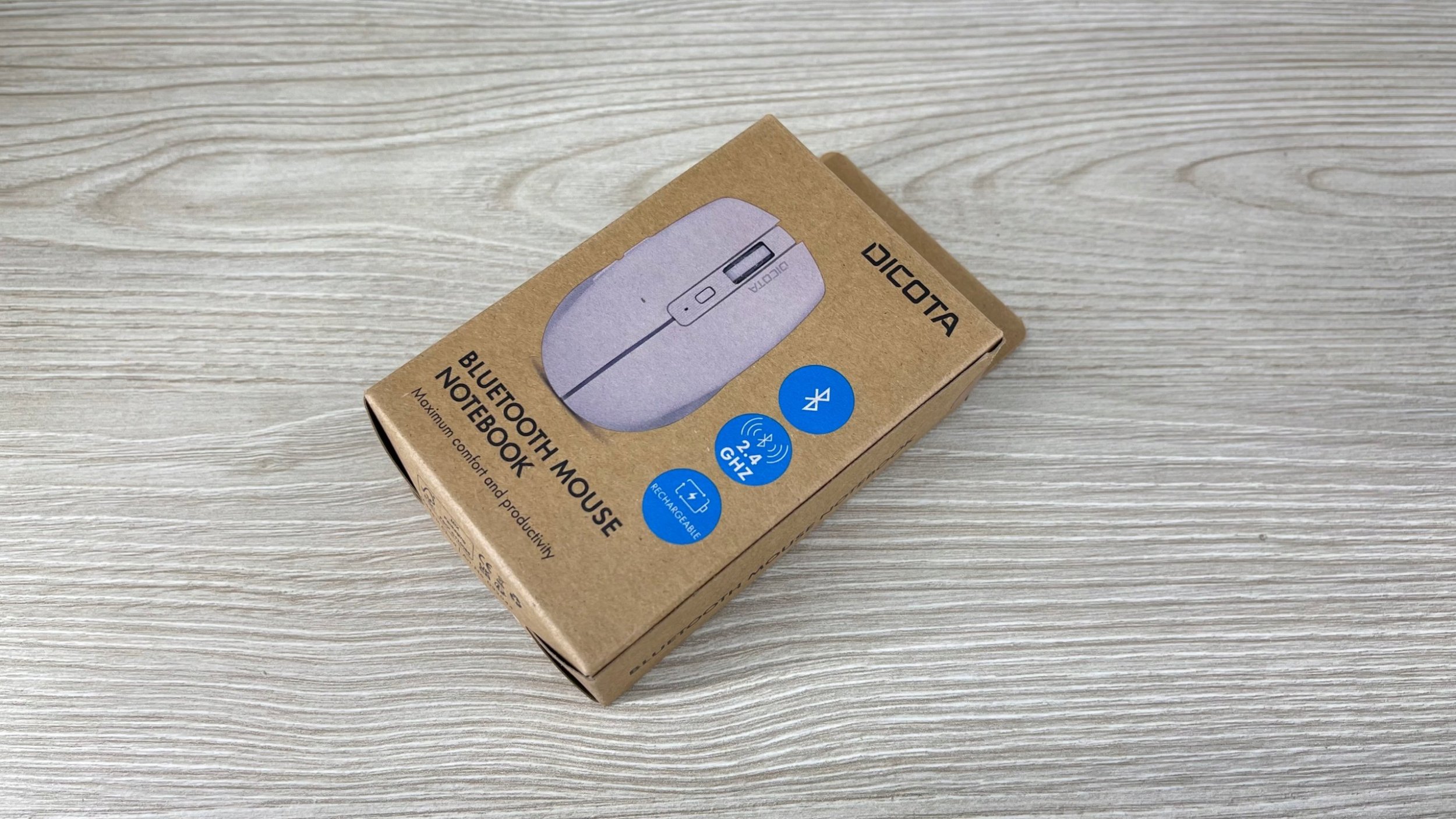Maush pa tela DICOTA D32044, RF Wireless dhe Bluetooth, 1600 DPI, gri