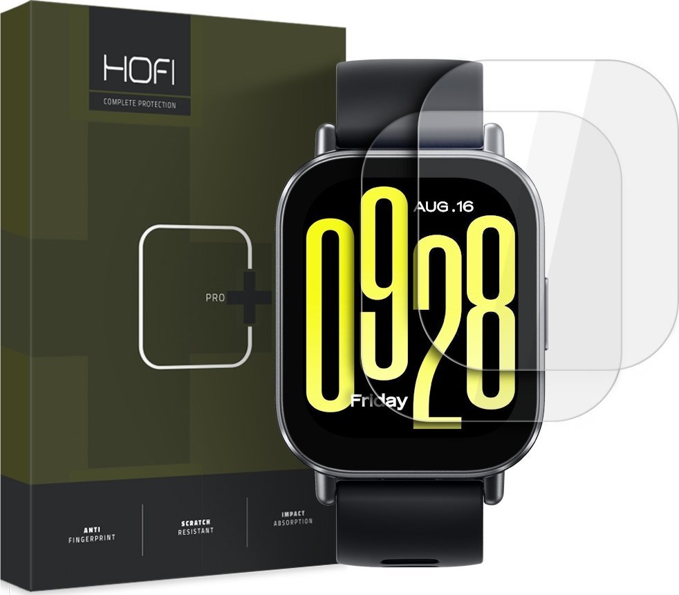 Mbrojtëse ekrani Hofi Glass Pro+ për Xiaomi Redmi Watch 5 Active, xham i temperuar, set 2 copë, transparente