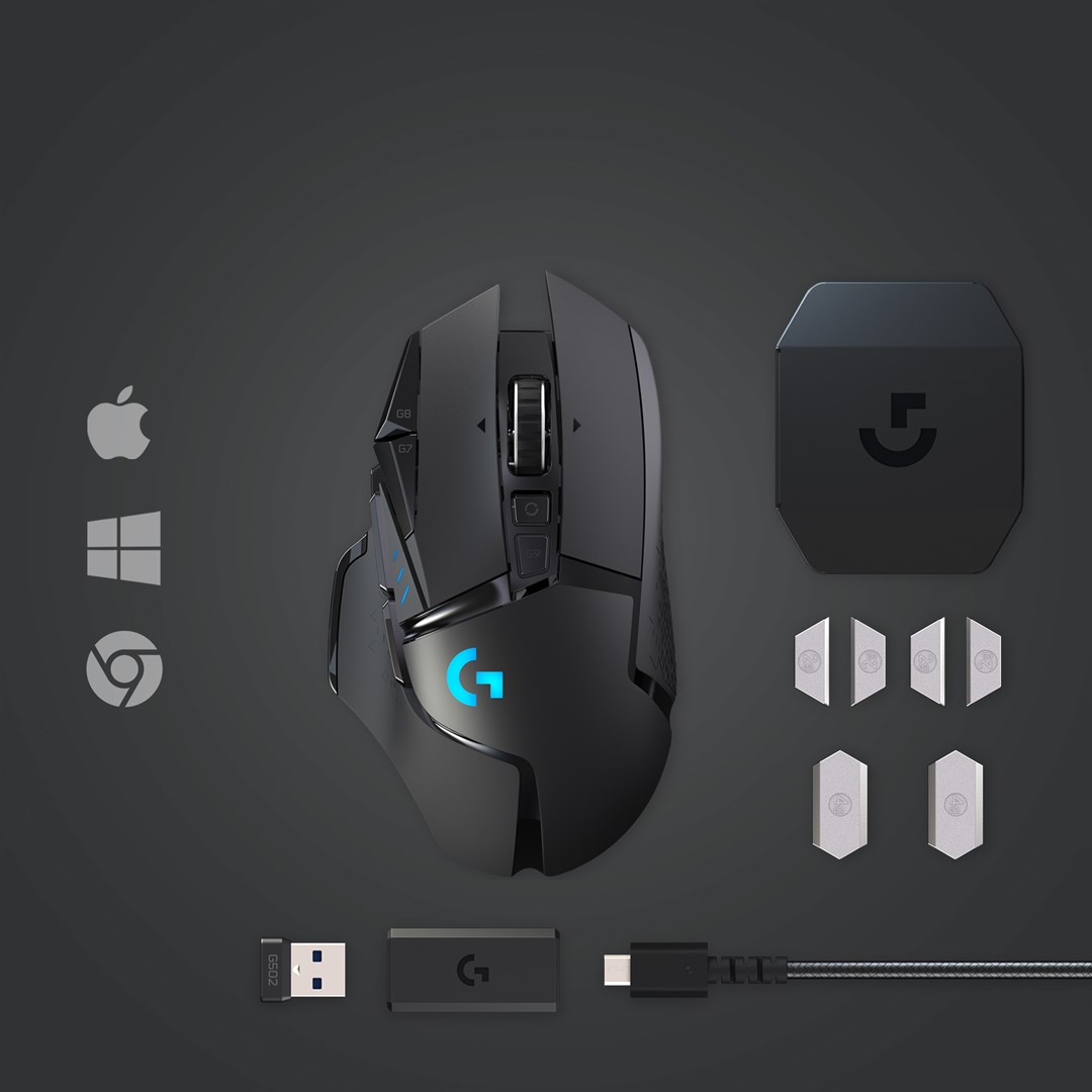 Maus Logitech G502, Gaming, RF Wireless, i zi