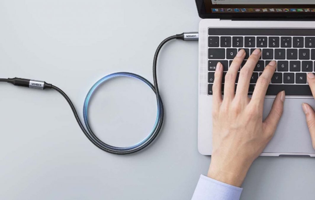 Kabllo USB UGREEN 80810B, USB C në USB C, 0.5m, 100W, e zezë