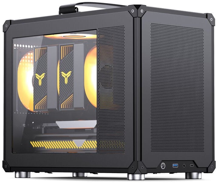 Kuti PC Jonsbo C6 MAX, Mini Tower, Micro ATX, xham i temperuar, e zezë