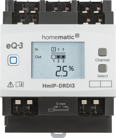 Aktuator ndriçimi HomeMatic IP HMIP-DRDI3, 3 kanale, për shinë DIN