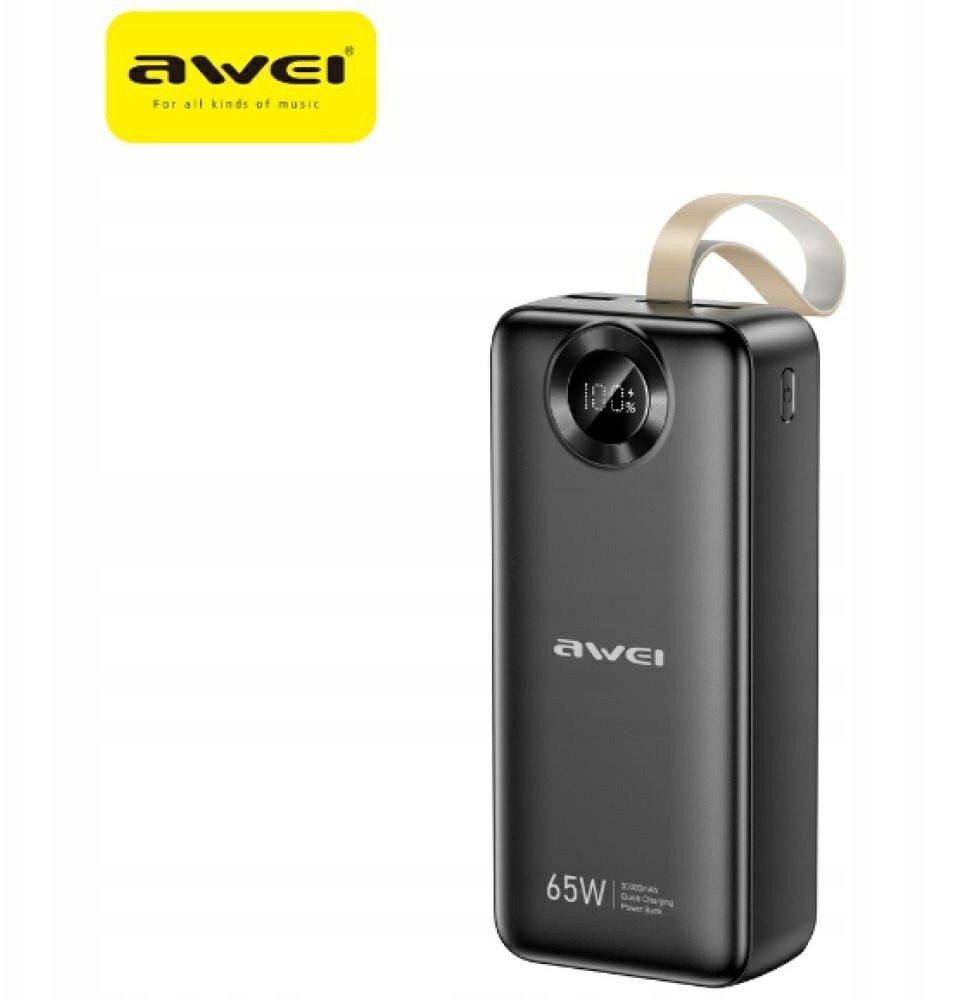 Powerbank Awei PA-34, 30000mAh, 65W Fast Charging, i zi