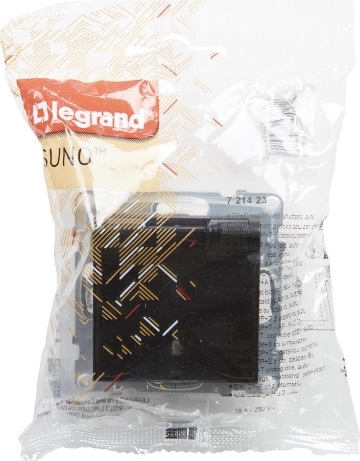 Prizë murale Legrand IP44, terminale automatike, 16A, e zezë