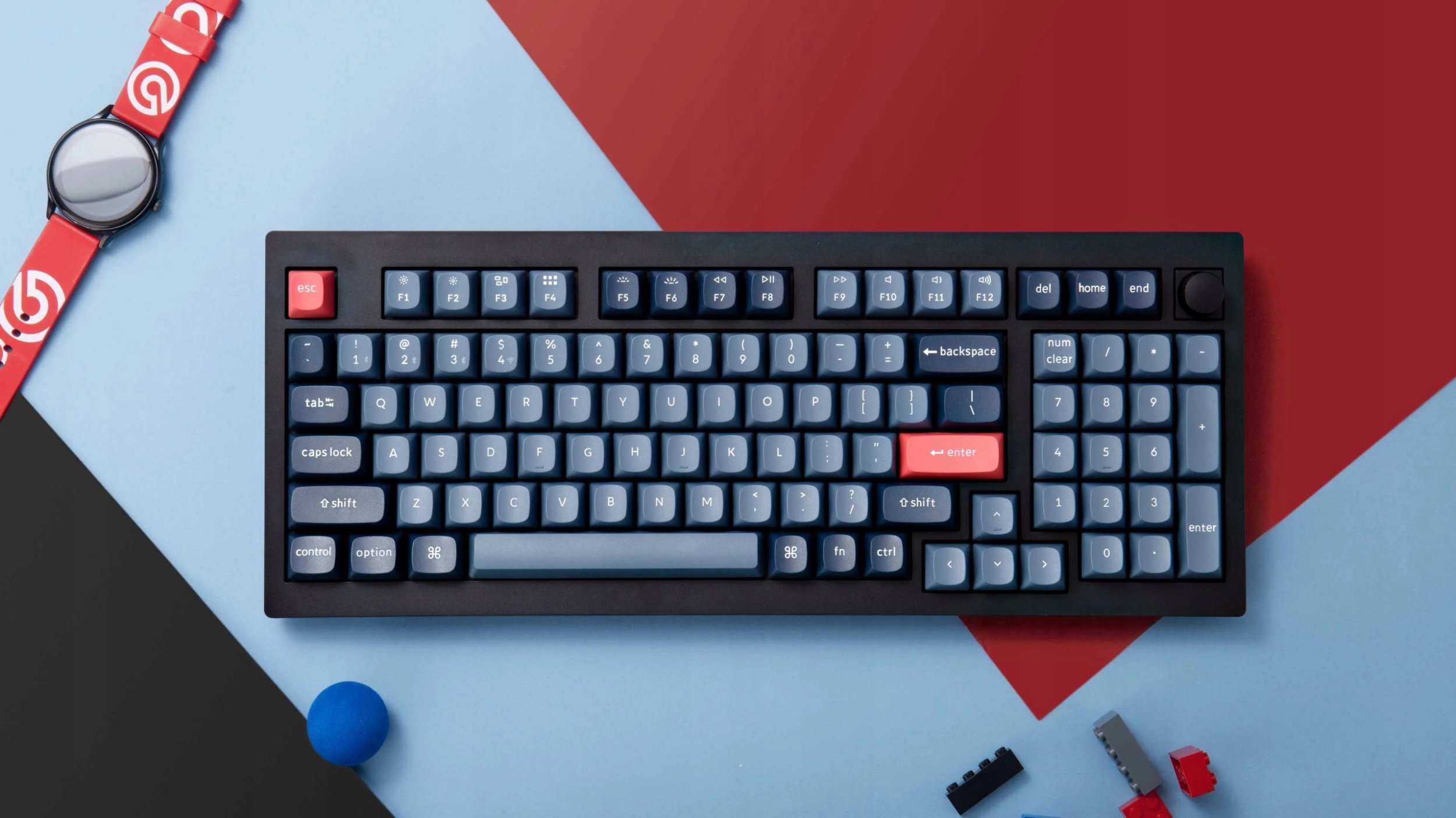 Tastierë mekanike Keychron V5 Max, wireless, RGB, Gateron Jupiter Red, e zezë