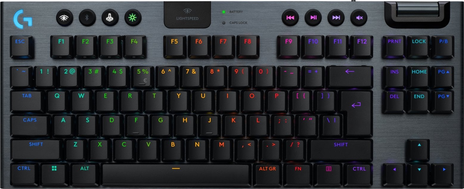 Tastierë gaming Logitech G915 X TKL, pa kabllo, RGB, e zezë