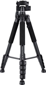 Tripod fotografik Rollei Compact Traveler Star S4, i lehtë, kompakt, i zi