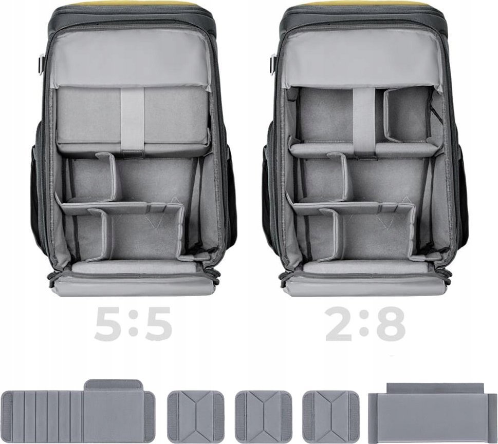 Çantë fotografike K&amp;F Concept Alpha Air, 25L, për DSLR, gri e verdhë