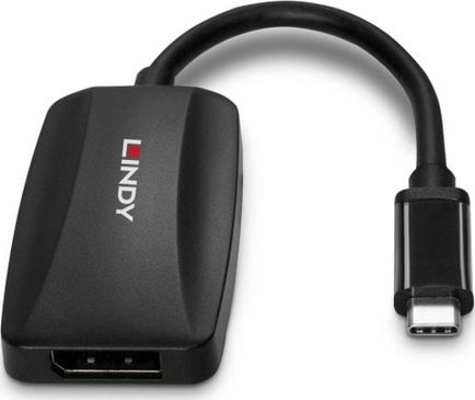 USB адаптер Lindy 43337, USB-C во DisplayPort, 8K, црн