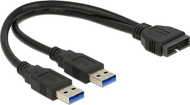 Delock USB 3.0 Pin Header Male во 2x USB 3.0 Type-A Male Кабел, 25 cm