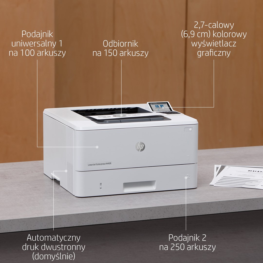 Printer HP LaserJet Enterprise M406dn, Laser, i bardhë