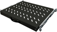 Извлекувачка полица за регал 19" 1U, длабочина 570 mm, 4 точки на монтирање, црна