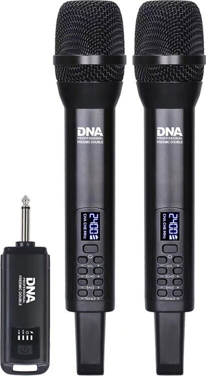 Set mikrofonësh pa tel profesional 2.4 GHz, kapsulë dinamike kardioide, lidhje USB C, i zi