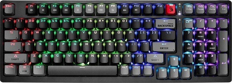 Tastierë mekanike A4Tech Bloody S98 Sport, RGB, me kabllo USB, e zezë me të kuqe