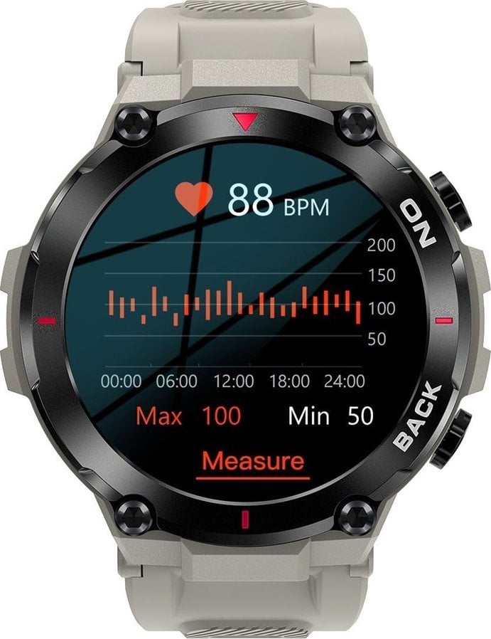 Smartwatch Giewont GW460-3, ekran me prekje, Bluetooth, gri