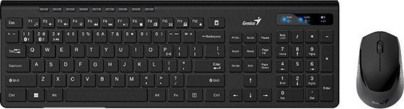 Set tastierë dhe maus Genius SlimStar 8230, wireless dual mode, 1200 DPI, i zi