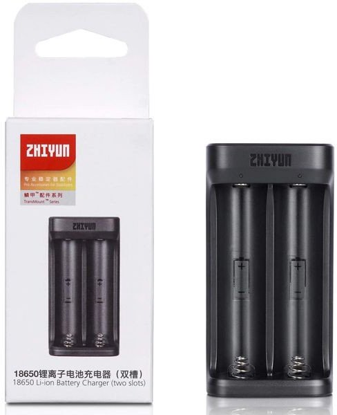 Полнач за батерии Zhiyun 18650, 2 слота, USB Type C, црн