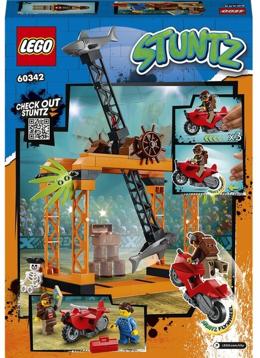 Set lodër LEGO® City 60342 Shark Stunt Challenge, 122 pjesë