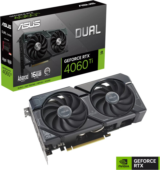 Kartelë grafike ASUS Dual GeForce RTX 4060 Ti Advanced Edition, 16GB GDDR6