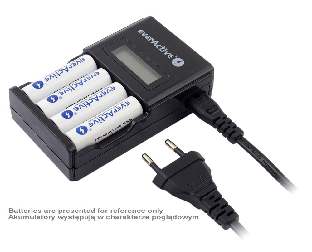 Karikues baterish EverActive NC-450 NC450B, Ni-MH AA AAA, ekran LCD, i zi