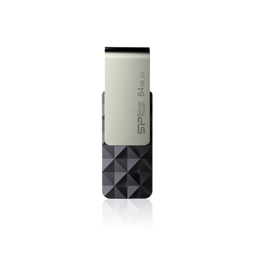 USB Silicon Power Blaze B30, 64GB, USB 3.1, e zezë