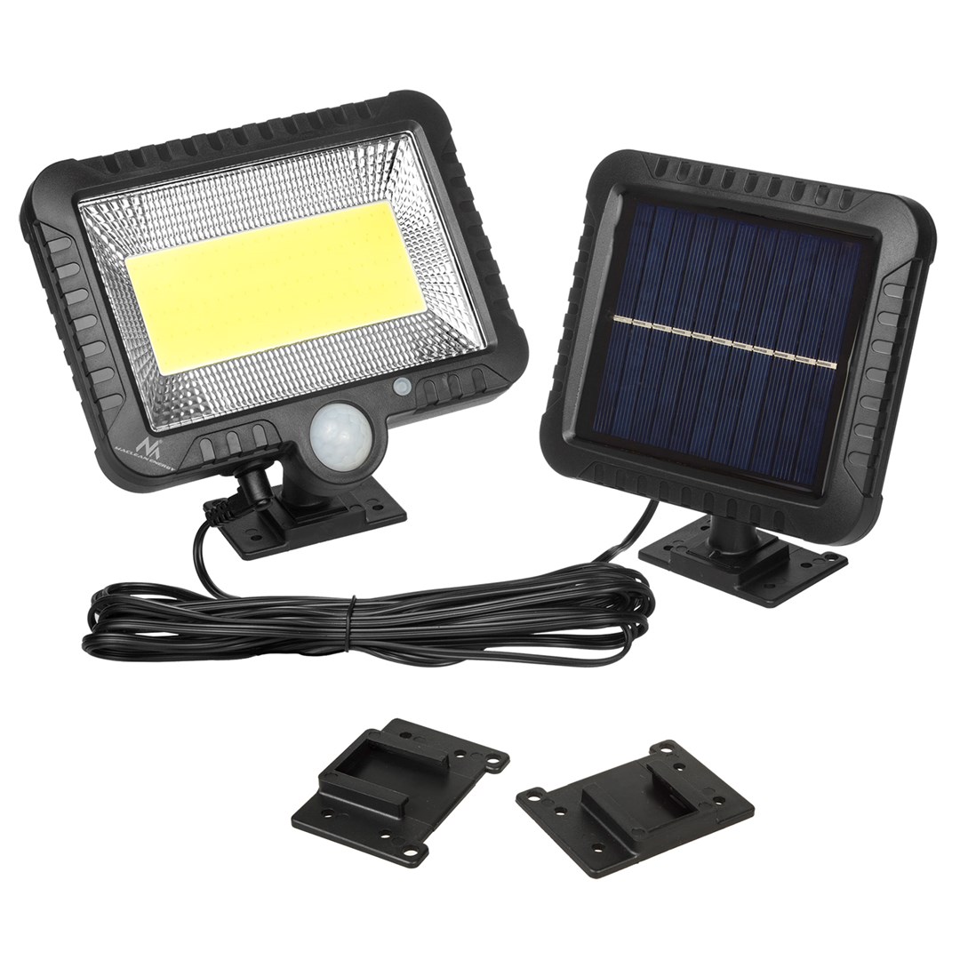 Prozhektor LED me sensor Maclean MCE438, solar, për jashtë, i zi