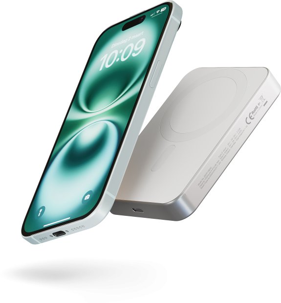 Power bank ZENS Slim Qi2 Aluminium, 10000mAh, karikim wireless, i bardhë