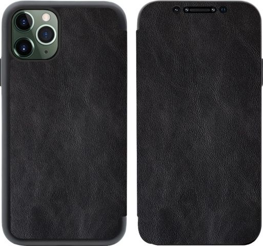 Këllëf Leather Book për iPhone 11 Pro Max, i zi