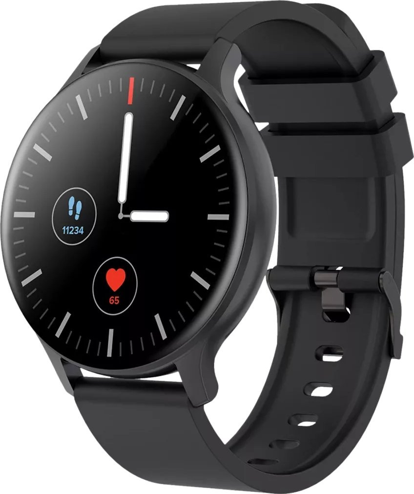 Smartwatch Canyon Badian SW-68, ekran me prekje, rrip silikoni, i zi